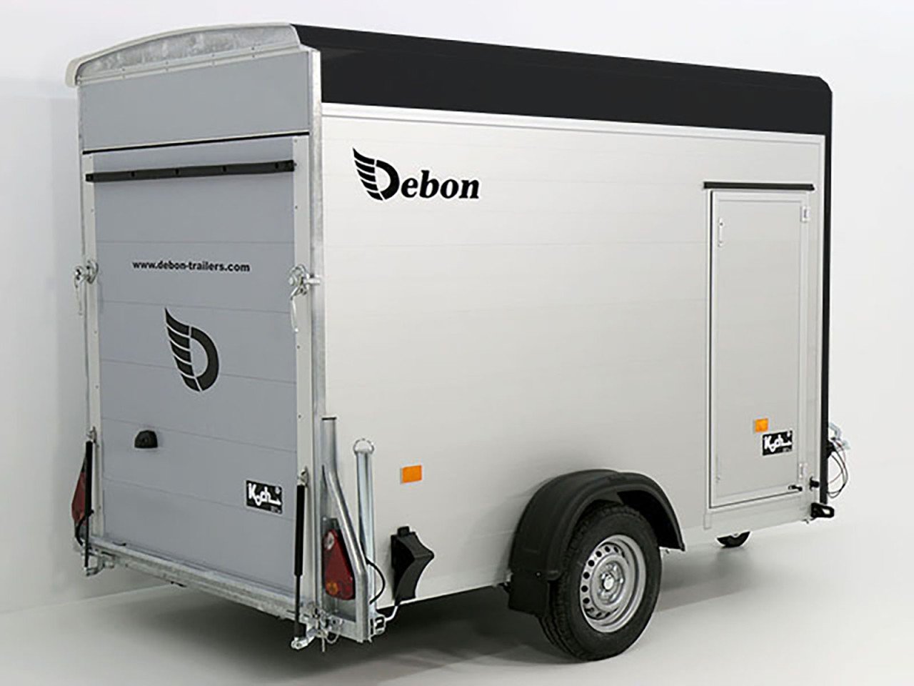 Debon Reboque fechado C300 148x295cm H:190cm 1,3t, Alu, Polybug, Porta, preto-Novo - Image 7