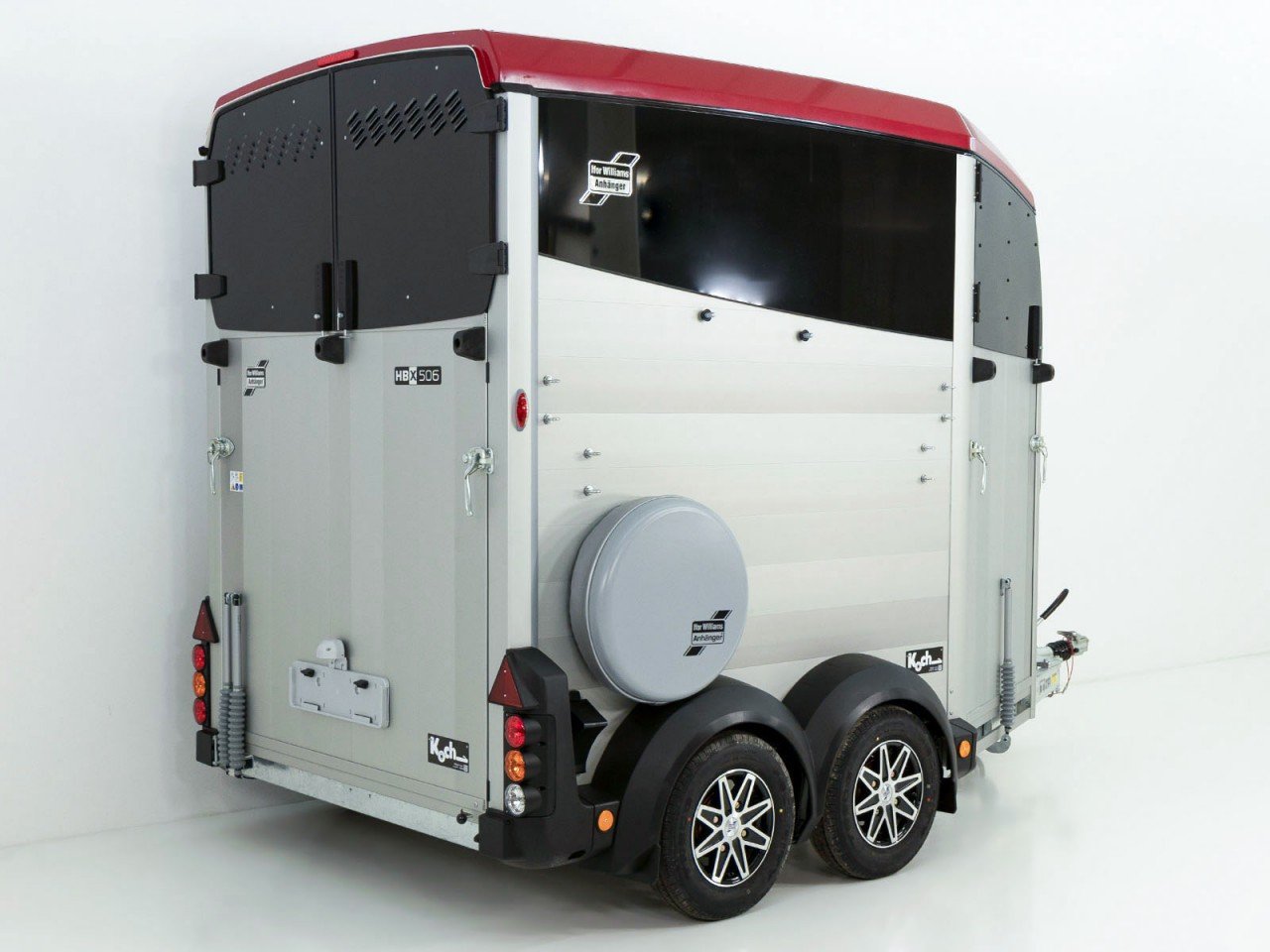 Ifor Williams Reboque para cavalos HBX 506-Saída frontal-novo modelo-rojo-Novo - Image 2