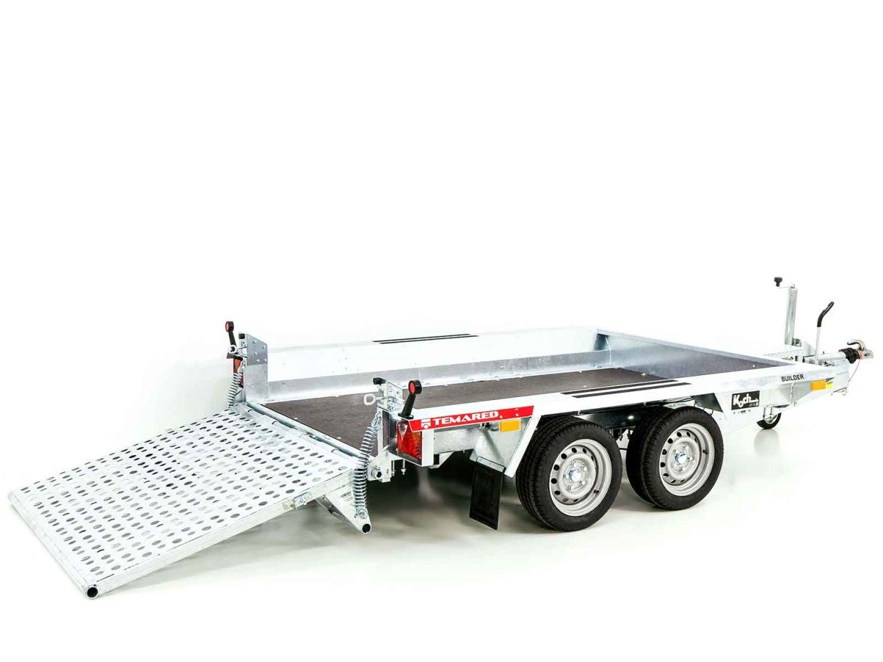 Temared Reboque para maquinaria de construção Builder 153x260cm 2,7t-Rampa-Novo
