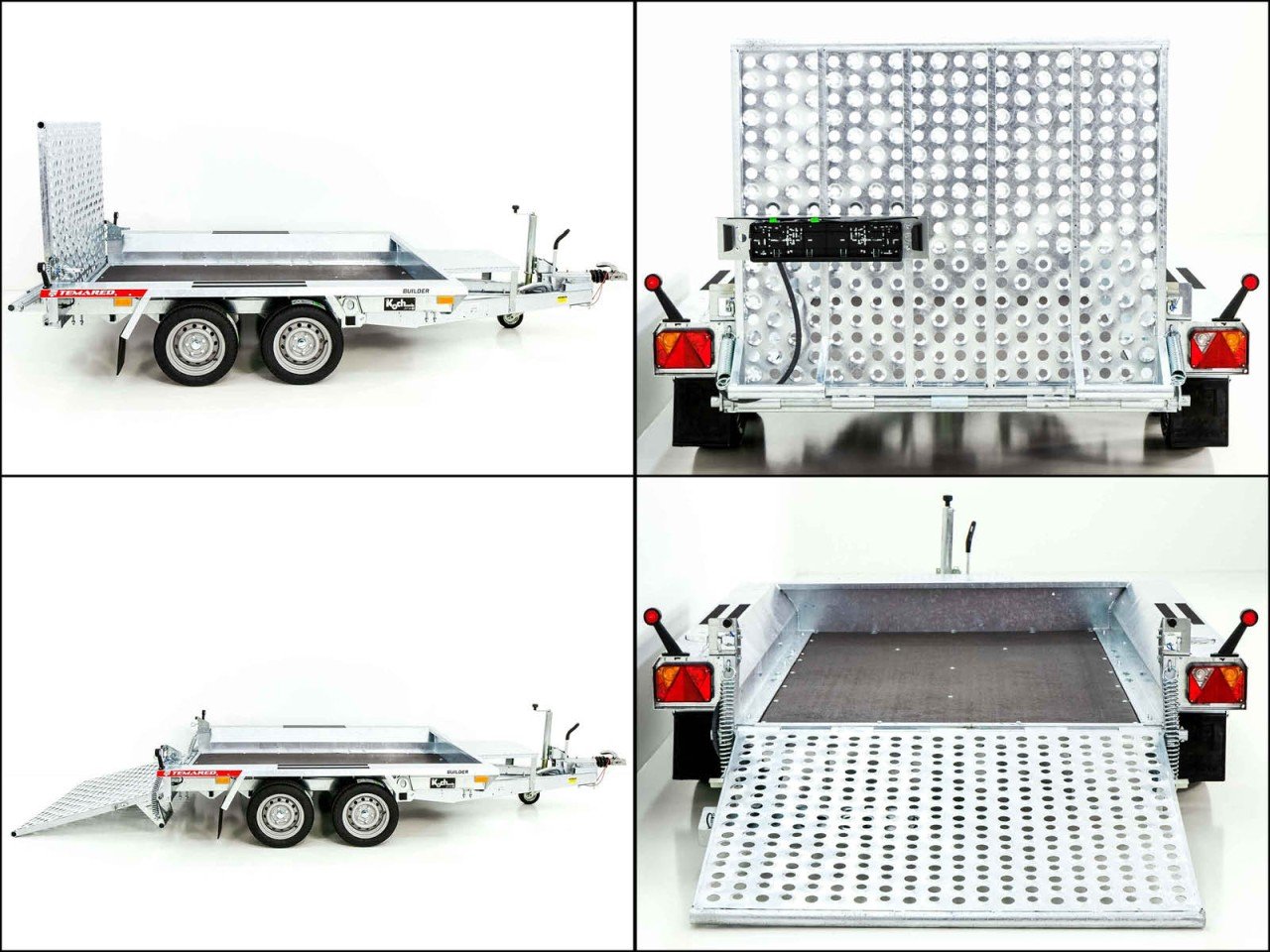 Temared Reboque para maquinaria de construção Builder 153x260cm 2,7t-Rampa-Novo - Image 12
