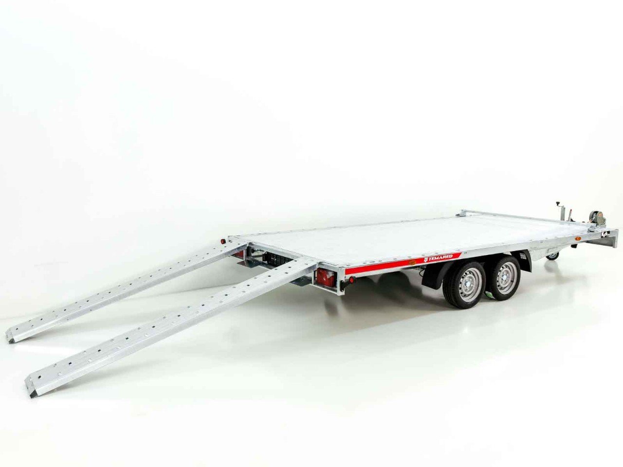 Temared Reboque porta-veículos CARLU 4521-S Piso de alumínio 215x450cm 3,5t-Novo