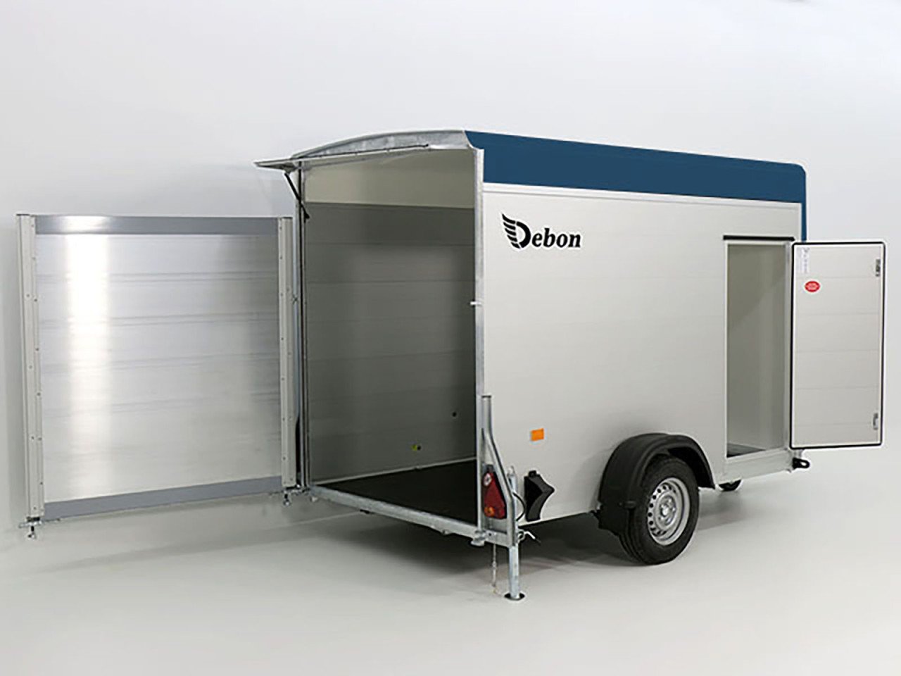 Debon Reboque fechado C300 148x295cm H:190cm 1,3t, Alu, Polybug, Porta, azul-Novo - Image 5