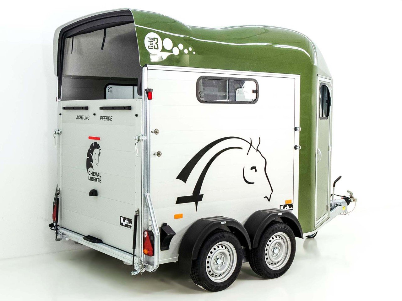 Cheval Liberté Reboque para cavalos GOLD 3, Pullman 2, Arreios, verde oliva-Novo - Image 2