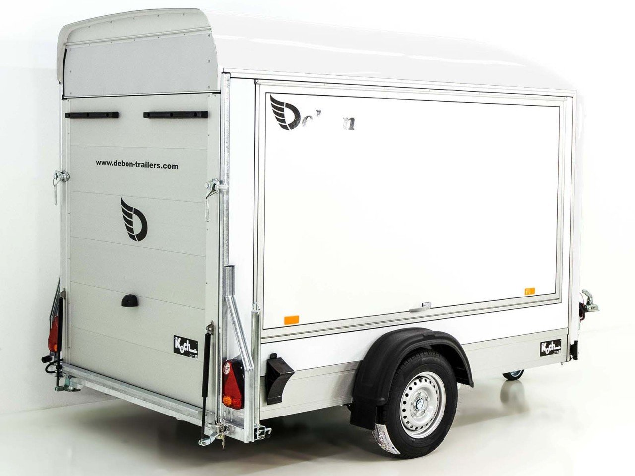 Debon Reboque fechado C300 Sandwich 148x295cm H:190cm 1,3t, Alu, Polybug, Porta, Trampilla, branco-Novo - Image 5