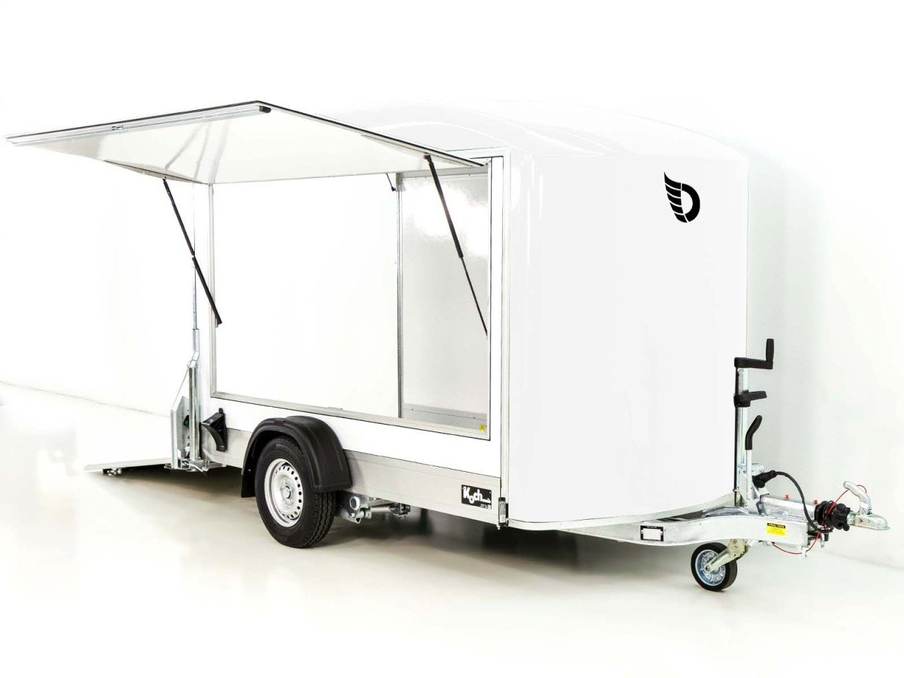 Debon Reboque fechado C300 Sandwich 148x295cm H:190cm 1,3t, Alu, Polybug, Porta, Trampilla, branco-Novo - Image 7