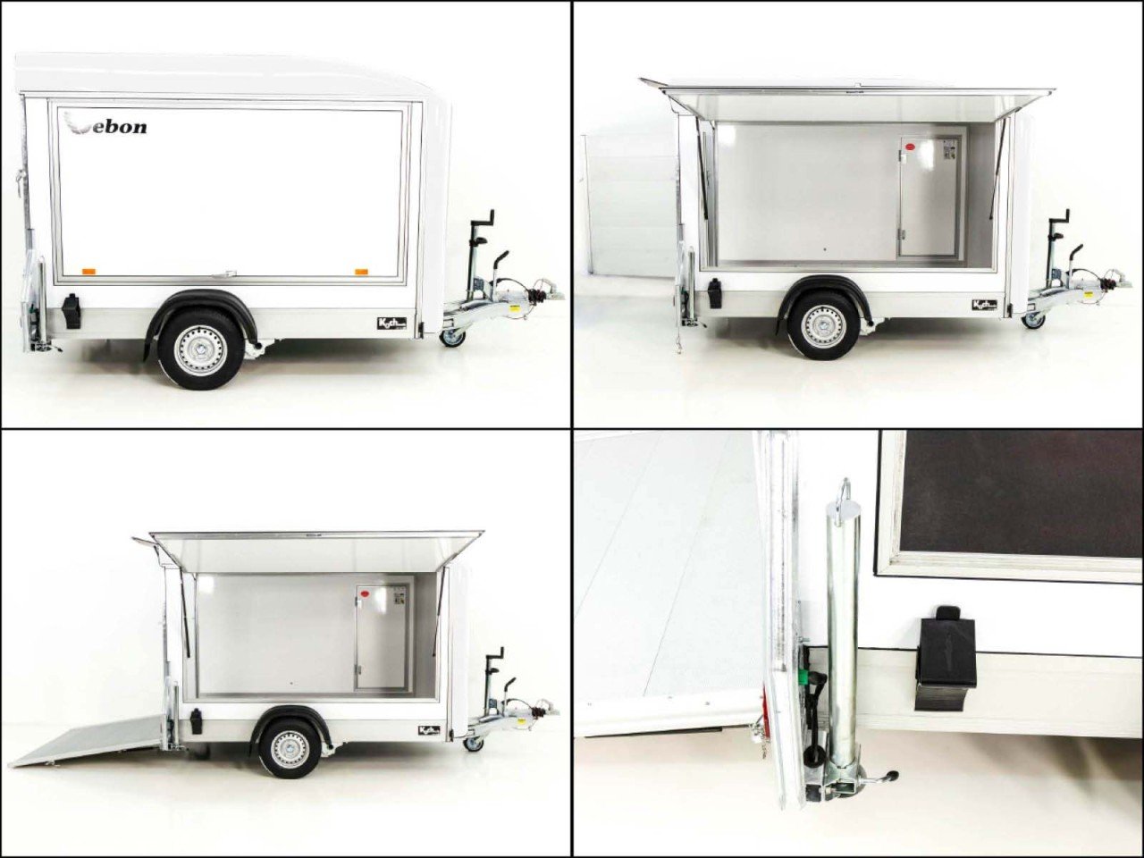 Debon Reboque fechado C300 Sandwich 148x295cm H:190cm 1,3t, Alu, Polybug, Porta, Trampilla, branco-Novo - Image 8