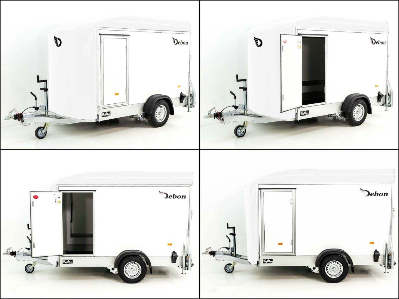 Debon Reboque fechado C300 Sandwich 148x295cm H:190cm 1,3t, Alu, Polybug, Porta, Trampilla, branco-Novo - Image 9