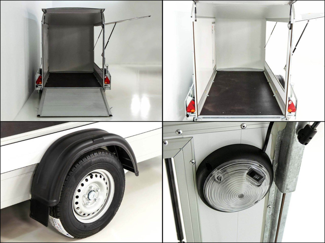 Debon Reboque fechado C300 Sandwich 148x295cm H:190cm 1,3t, Alu, Polybug, Porta, Trampilla, branco-Novo - Image 13