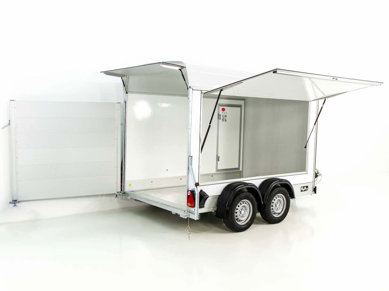 Debon Reboque fechado C500 Sandwich 164x300cm H:200cm 2,0t-Alu-Polybug-Porta-branco-Novo - Image 2