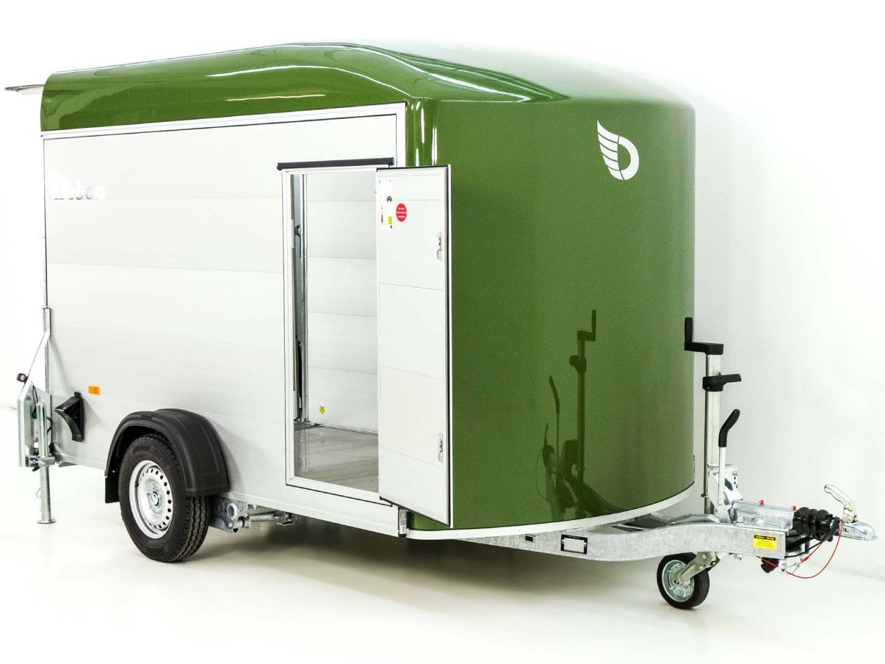 Debon Reboque fechado C400 164x315cm H:200cm 1,3t, Alu, Polybug, Porta, verde oliva-Novo - Image 5