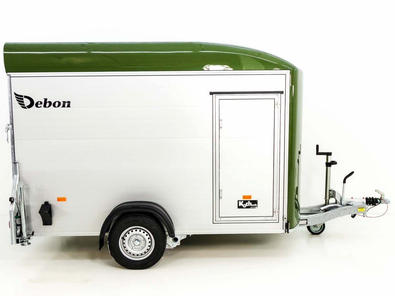 Debon Reboque fechado C400 164x315cm H:200cm 1,3t, Alu, Polybug, Porta, verde oliva-Novo - Image 6