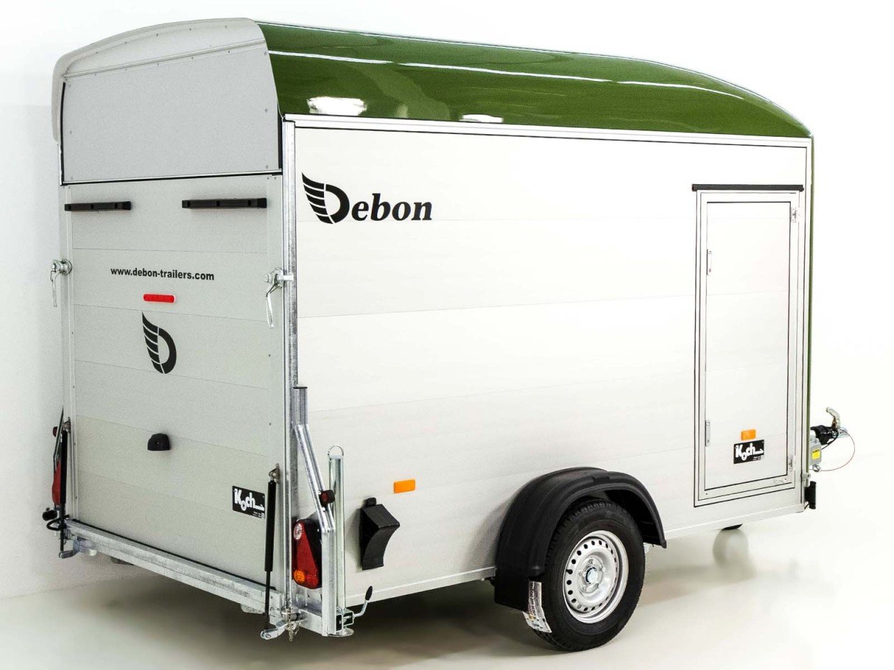 Debon Reboque fechado C400 164x315cm H:200cm 1,3t, Alu, Polybug, Porta, verde oliva-Novo - Image 9