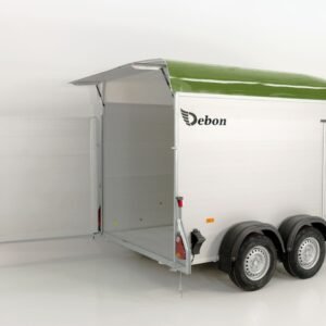 Debon Reboque fechado C500 164x300cm H:200cm 2,6t-Alu-Polybug-Porta-verde oliva-Novo