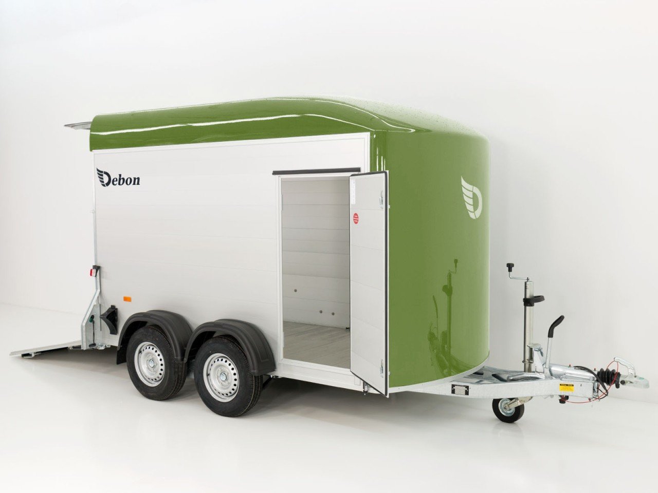 Debon Reboque fechado C500 164x300cm H:200cm 2,6t-Alu-Polybug-Porta-verde oliva-Novo - Image 4