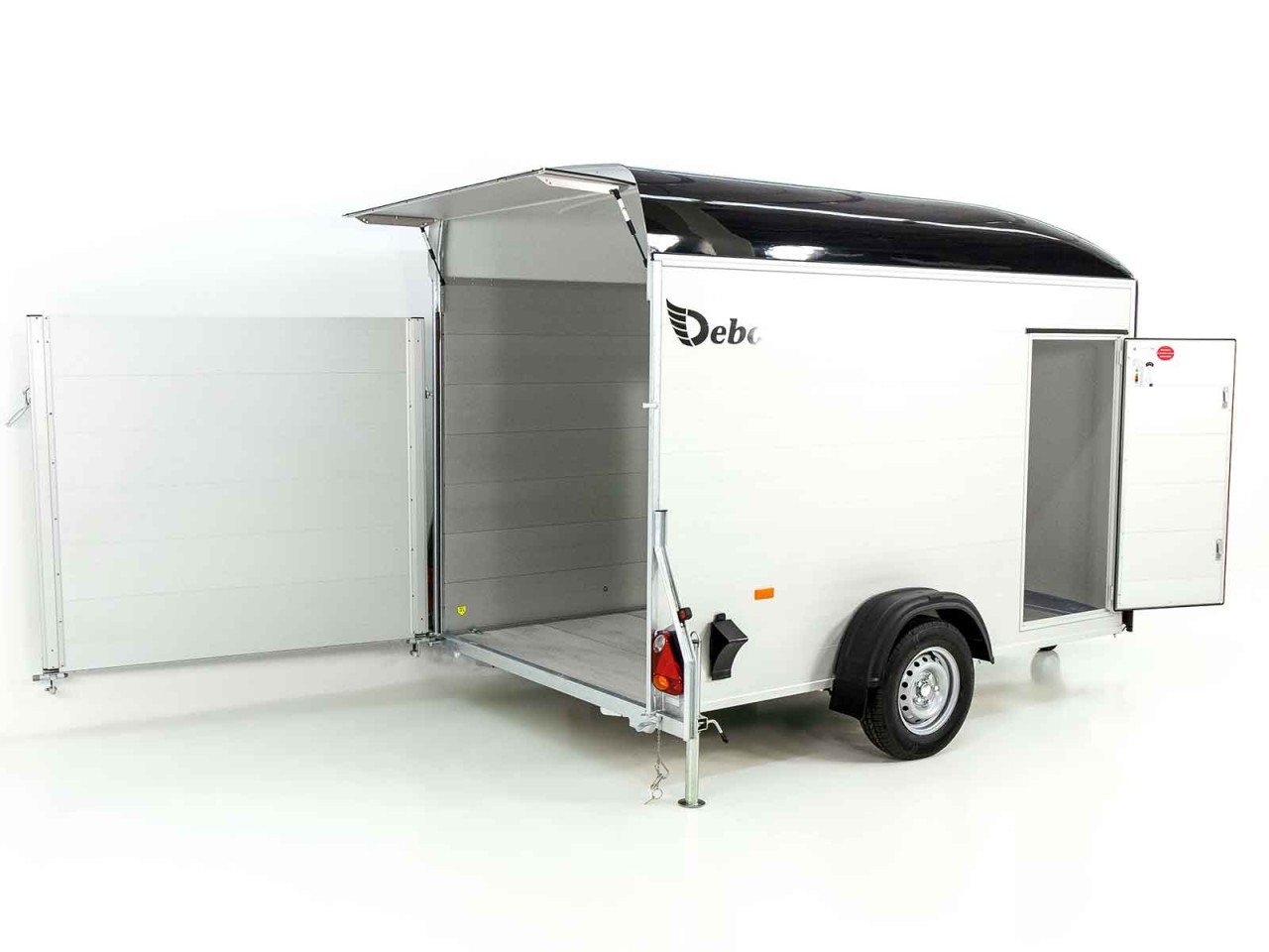 Debon Reboque fechado C400 164x315cm H:200cm 1,3t, Alu, Polybug, Porta, preto-Novo - Image 2