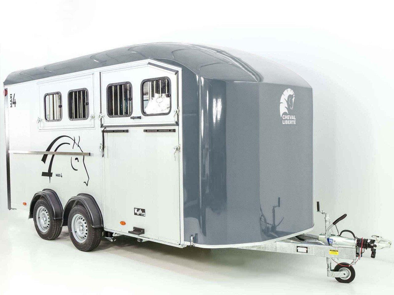 Cheval Liberté Reboque para cavalos Maxi 4, 4 Cavalos, Pullman-Trem de rodagem, 100km/h, gris-Novo - Image 2