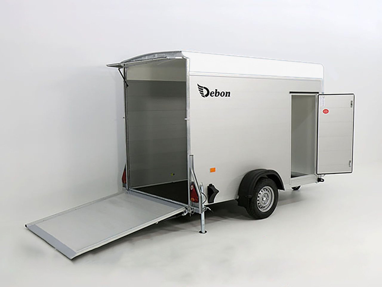 Debon Reboque fechado C300 148x295cm H:190cm 1,3t, Alu, Polybug, Porta, branco-Novo - Image 4