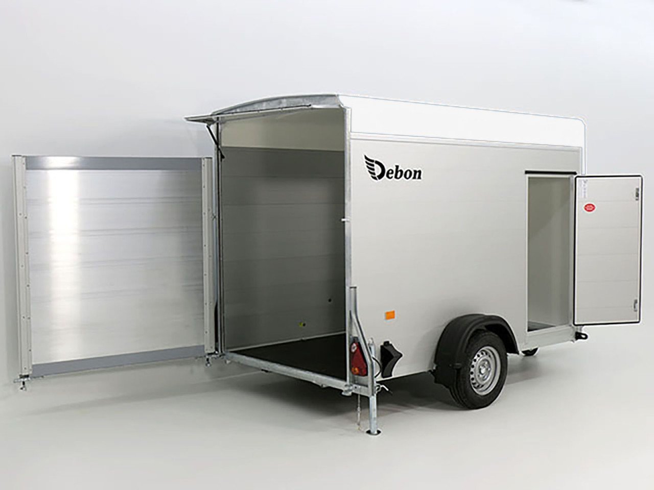 Debon Reboque fechado C300 148x295cm H:190cm 1,3t, Alu, Polybug, Porta, branco-Novo - Image 5