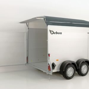Debon Reboque fechado C500 164x300cm H:200cm 2,6t, Alu, Polybug, Porta, gris-Novo
