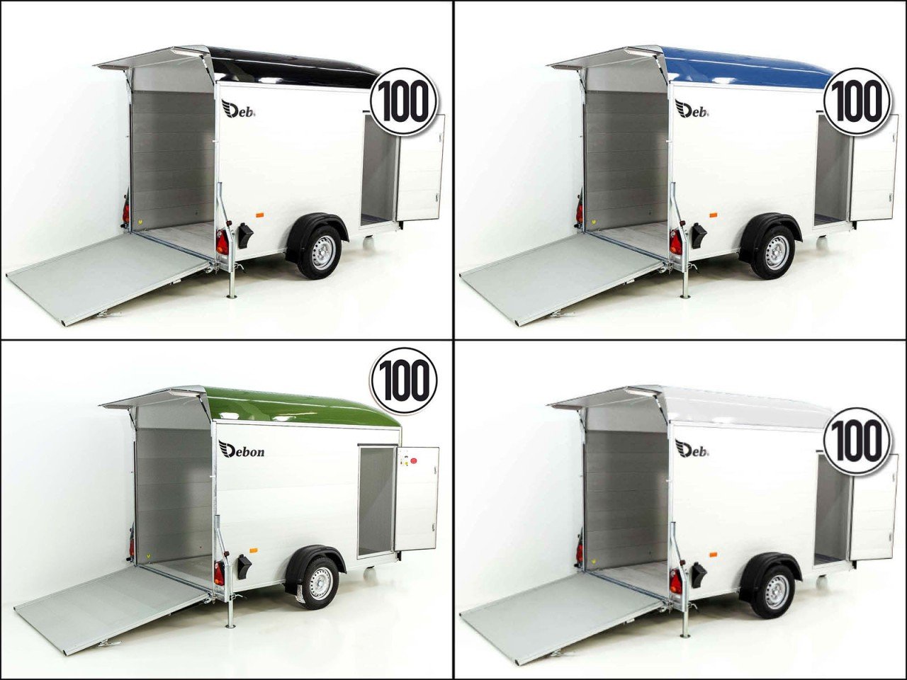 Debon Reboque fechado C400 164x315cm H:200cm 1,3t, Alu, Polybug, Porta-Novo