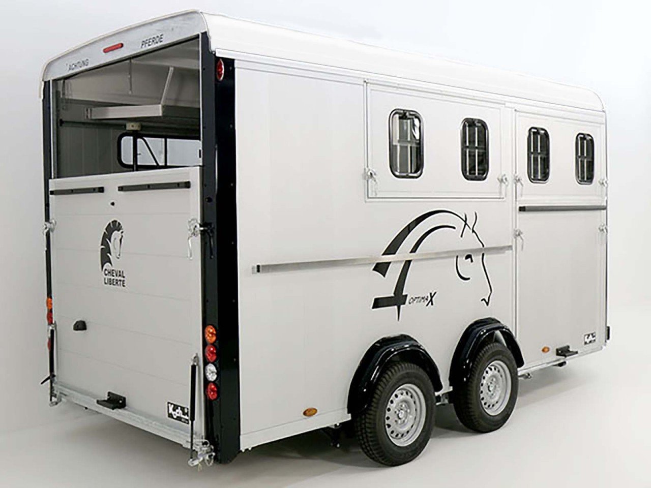 Cheval Liberté Reboque para cavalos Maxi 4, 4 Cavalos, Pullman-Trem de rodagem, 100km/h, branco-Novo