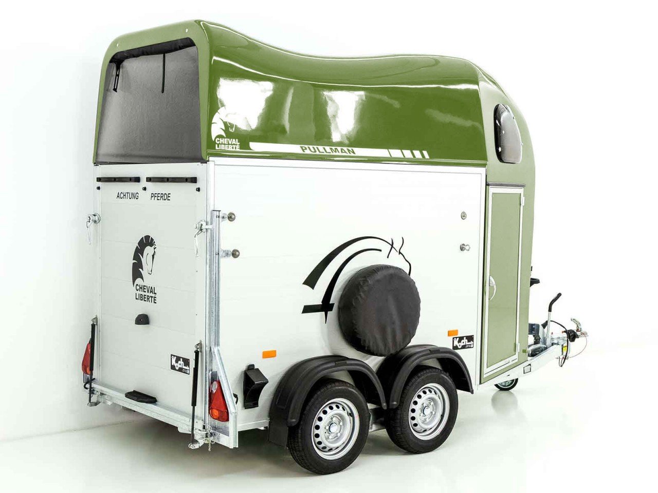 Cheval Liberté Reboque para cavalos GOLD One 1,5er, Pullman-Trem de rodagem, verde oliva-Novo