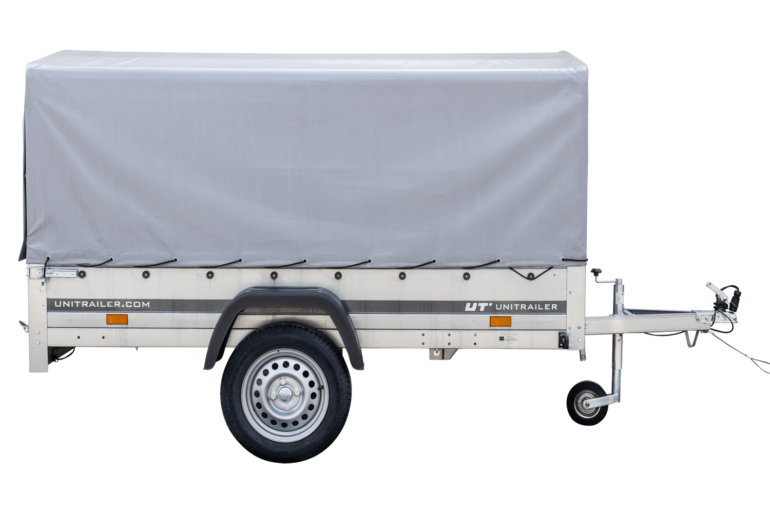 Reboque carro 230×125 Garden Trailer 230 KIPP Unitrailer 750 kg com Roda jockey, lona alta e Arcos altos-Novo - Image 3