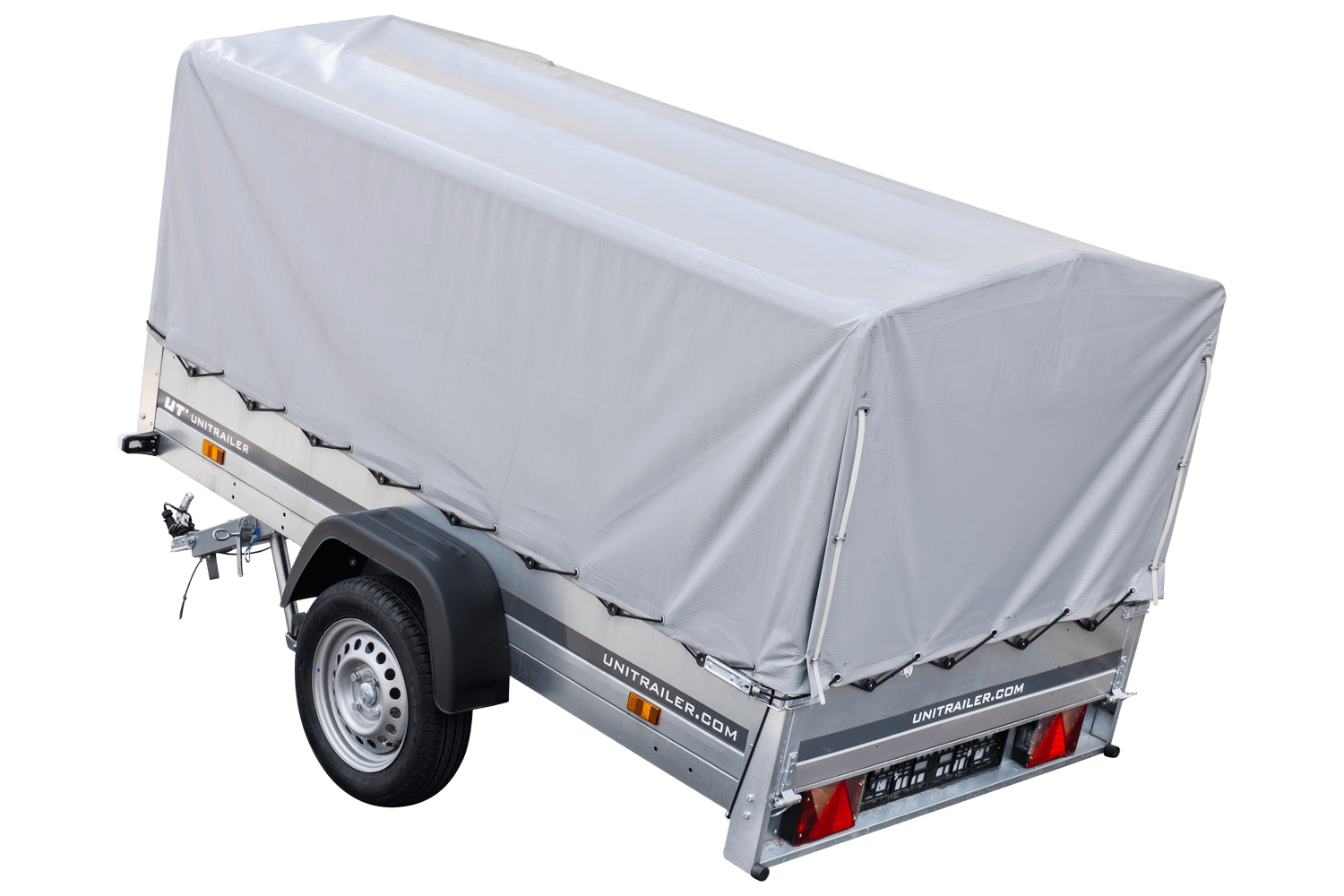 Reboque carro 230×125 Garden Trailer 230 KIPP Unitrailer 750 kg com Roda jockey, lona alta e Arcos altos-Novo - Image 4